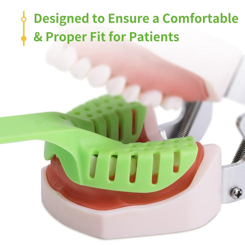 10 PCS Dental Impression Trays Disposable Plastic Set - Small Medium Large Autoclavable Perforated (Green)
