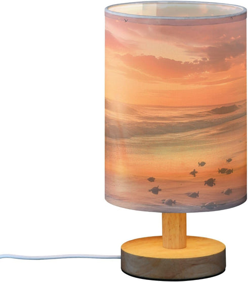 KUEJOP Bedside Lamps Sea Turtles Nesting in The Sand Table Lamp with Non-Slip Base Charming Night Light for Bedroom
