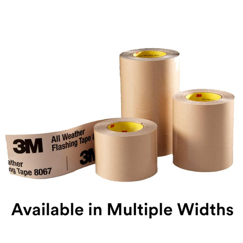 3M 8067, 2 75 1 All Weather Flashing Tape in x ft, Roll, Adhesive Backed Split Liner, Prevents Moisture Intrusion