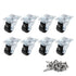 Luomorgo 1 inch Dia Swivel Caster Wheels, Heavy Duty 8pcs, Rubber Base with Rectangle Top Plate & Bearing