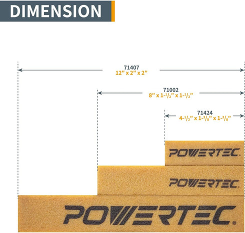 POWERTEC 71424V Abrasive Cleaning Stick for Sanding Belts & Discs, Natural Rubber Eraser for Woodworking Shop Tools, 2