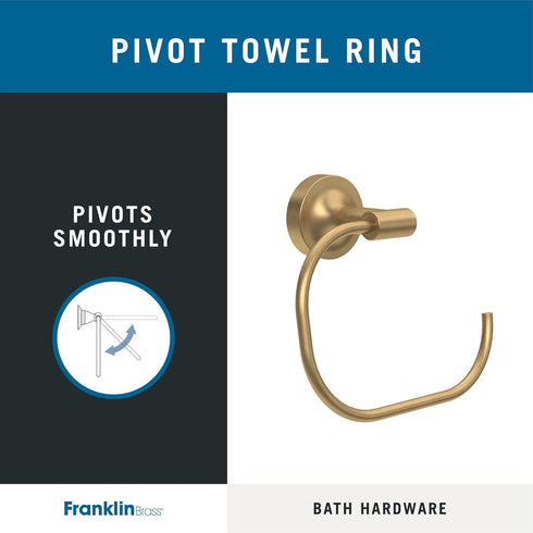 Franklin Brass VOI46-BB Voisin Round Open Towel Ring, Bath Hardware Accessory in Satin Gold