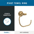 Franklin Brass VOI46-BB Voisin Round Open Towel Ring, Bath Hardware Accessory in Satin Gold