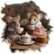 Tea Time Mice in Mouse Hole Decal - Mouse Hole 3D Wall Sticker Size 5.9x5.9 Inch, White, dfghu8896 by Generic