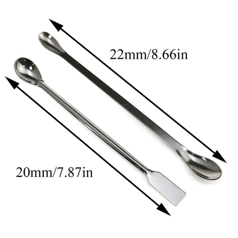 1 Set Stainless Steel Micro Lab Sampling Scoop Spatulas, Combination Reagent Spoon Laboratory Supplies (Pack of 5)
