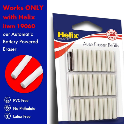 Helix 19071 Pack of 30 Automatic Eraser Refills