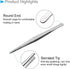 Tweezers, 200mm Length, Stainless Steel Straight Blunt Serrated Tip, 4-Pieces for Mechanical Equipment Product Repair