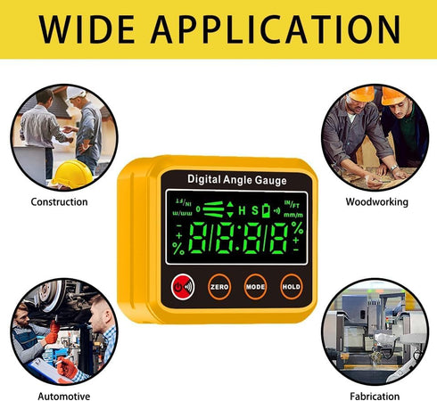 Magnetic Digital Angle Finder Protractor Inclinometer - Cube Digital Level Angle Gauge with Magnetic Base and Backlight