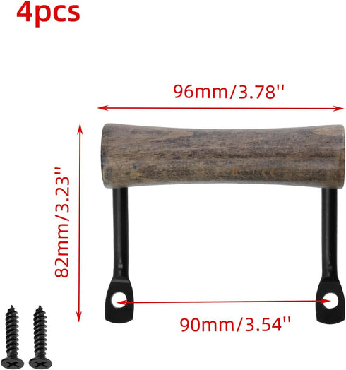 4 3.23" 3.78" Crapyt Hardware Handle Pull for Trays, Wooden Serving Tray Handles with Screws, Chopping Boards