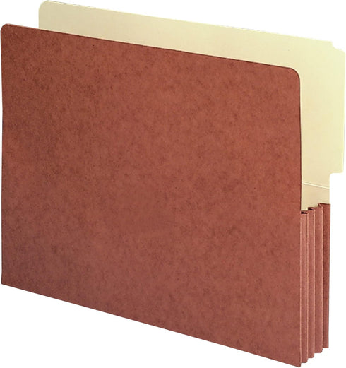 Smead End Tab File Pocket, Letter Size, Redrope with Manila Liner, 10 per Box, 3-1/2" Expansion, 4" Top Tab (SMD73624)