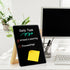Desktop Black Glass Dry Erase Board, Small Whiteboard with Adjustable Wood Stand, 9.5" x 6.7" for Home Office
