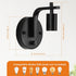 Glighone Dimmble E26 Black Wall Sconce with Switch, Wall Lamp, Wall Mounted Bedside Lamps, Retro Wall Light Industrial