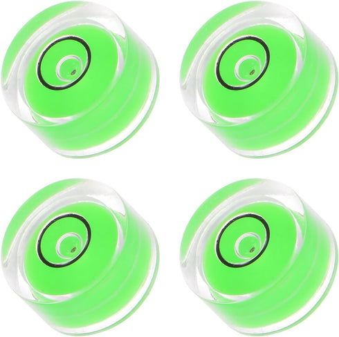 4pcs Small Circular Bubble Spirit Levels - Mini Round RV Leveling Tools for Travel Trailer, Green