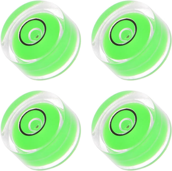 4pcs Small Circular Bubble Spirit Levels - Mini Round RV Leveling Tools for Travel Trailer, Green