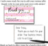 Pink Stripes Scratch & Win Customer Appreciation Package Inserts, 20 Single Sided Insert Cards with Scratch Off