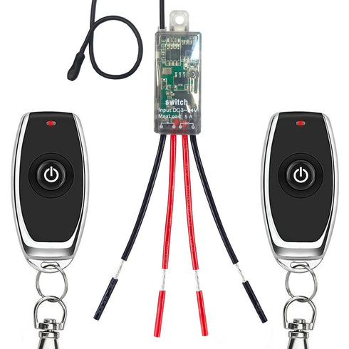Mini Wireless Lights Switch kit,No Wiring Remote Switch Kit, No WiFi Needed,