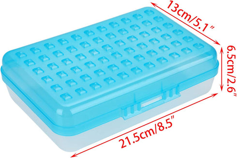 BTSKY 6 Pack Multipurpose Utility Box, Large Capacity Pencil Box with Lid for Organizing Pencils and Stationery (Blue)