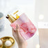 WAVEYU Pen Holder for Women, Pink Desk Decor, Large PU Leather Makeup Brush Organizer for Office and Home
