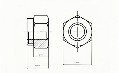 DMDZ HEYDAY 10Pcs M12 1.25mm 304 x Nylon Insert Hex Lock Nuts, Stainless Steel Locknuts,Silver Tone