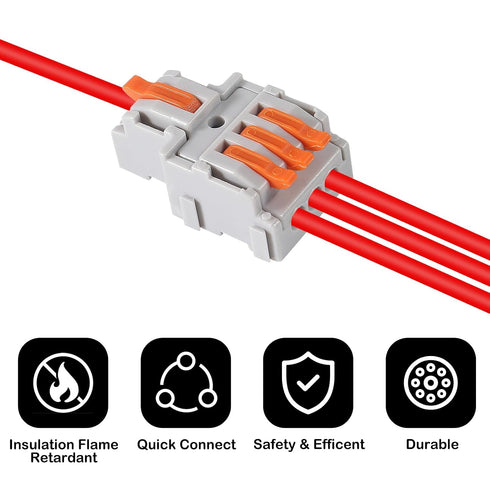 AITRIP 10PCS Block(1 3 Lever Wire ConnectorsLever Wire Connectors, Quick Wiring Cable Connector Push-in Conductor