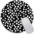 Round Mouse Pad - Black and White Polka Dot Print, Cute Desk Accessories, Office Decor, Present for Her