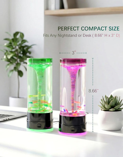 SUNDISC Tornado Lamp - Novelty LED Sensory Liquid Motion Night Light, Exclusive Dual-Bead & Quiet Motor, Cool Tech
