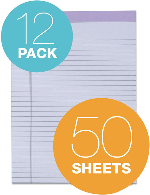 TOPS Prism Writing Pads, 8-1/2" x 11-3/4", Legal Rule, Orchid, 50 Sheets, 12 Pack