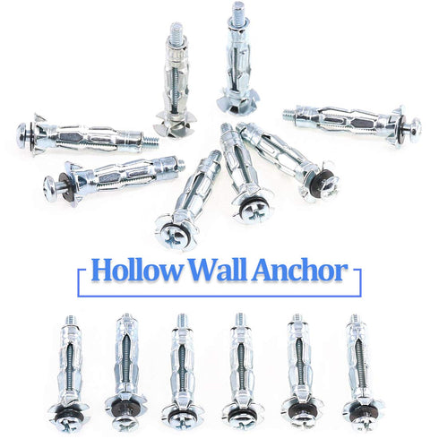 Glarks 30Pcs Heavy Duty Zinc Plated Steel Molly Bolt Hollow Drive Wall Anchor Screws Set - 4x32MM for Drywall, Plaster,