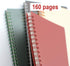 Yansanido 4 Pcs A5 Spiral Notebook, 8.3 Inch x 5.9 Inch, Thick Plastic Hardcover, 80 Sheets - 160 Pages