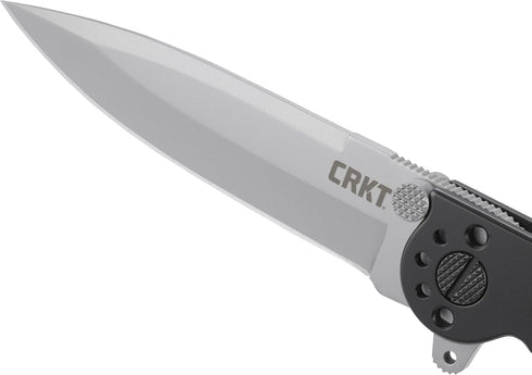 M16-01S M16-01S CRKT Folding Knife with Frame Lock: Stainless Steel Plain Edge Blade, Stainless Steel Handle