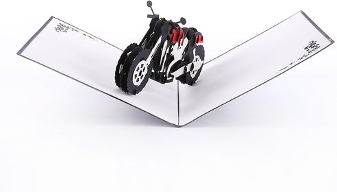 Liif Motorcycle Mania Father's Day Pop Up Card for All Occasions, Birthday, Congratulations Card, Unique Gifts