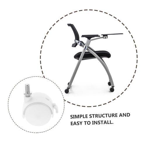 4pcs Cabilock Locking Caster Wheels with Brake for Furniture White Swivel Replacement Casters for Office Chairs Desks