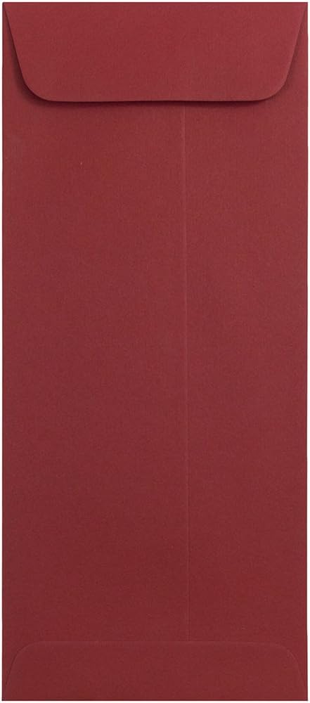 JAM PAPER #10 Policy Business Premium Envelopes - 4 1/8 x 9 1/2 - Dark Red - 50/Pack