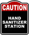 HAND SANITIZER STATION Caution Red Black Aluminum Composite Sign 8.5 x 10