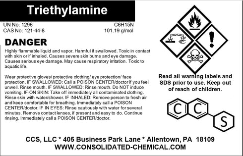 Triethylamine High Purity Solvent - New Tamper-Evident Sealed Bottles, 500ml