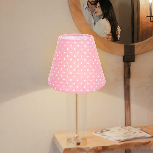 6.29 Inch Totority Polka Dot Cloth Lampshade Round Small Lamp Cover Soft Light Diffuser for Bedside Floor Wall Lamps