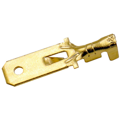 Baomain 1/4" Male Spade Quick Splice Crimp Terminals, Non Insulated, Pack of 100