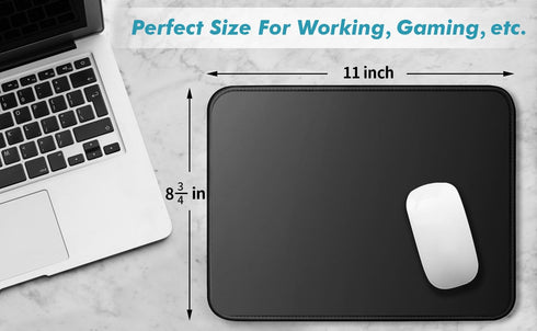 Black Mouse Pad for Desk, Basic Mouse Pads Bundle for Compuer and Laptop, Big Mouse Mat with Non-Slip Rubber Base & Stitched Edges, Premium-Textured & Waterproof Computer Mousepad (1PC, M) by TONOS