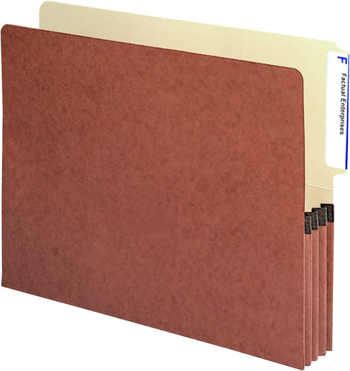 Smead End Tab File Pocket, Letter Size, Redrope with Manila Liner, 10 per Box, 3-1/2" Expansion, 4" Top Tab (SMD73624)