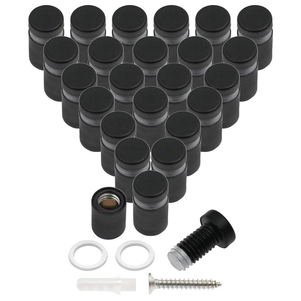 Luomorgo 24 Pcs 1/2" x 0.78" Stainless Steel Standoff Screws for Wall Sign Mounting Hardware, Black