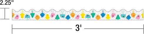 Carson Dellosa Happy Place Happy Friends Bulletin Board Borders, 39 Feet Scalloped Sun Borders for Classroom and Room