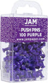JAM PAPER Colorful Push Pins, Purple Pushpins, 100/Pack