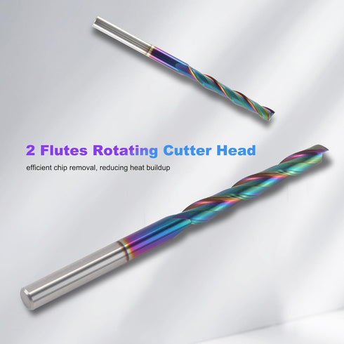 1/4 Inch 1/4" 2" 4" Extra Long Upcut Spiral Router Bit Shank, Cutting Dia. CL. OVL. Router Bit with DLC Coating