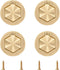 4Pcs Hexagon Pocket Doors Drawer Handle Flush Ring Pull, Zinc Alloy Gold Knobs for Cabinets, Closets, Drawers