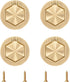 4Pcs Hexagon Pocket Doors Drawer Handle Flush Ring Pull, Zinc Alloy Gold Knobs for Cabinets, Closets, Drawers