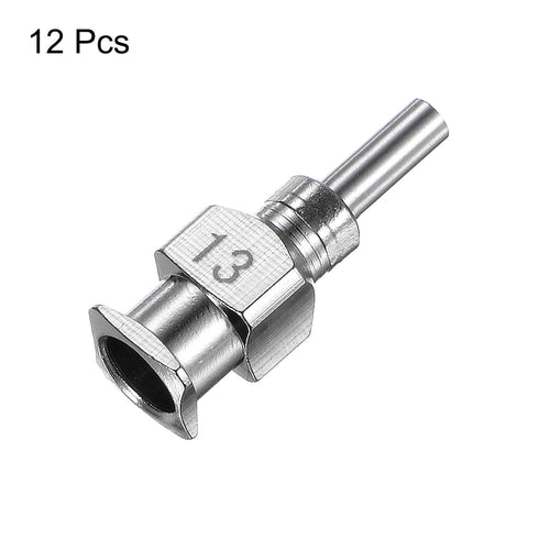 12pcs 13Gauge Stainless Steel Dispensing Needles, 1/4" Blunt Tips for Thick Liquids, Ink, Glue