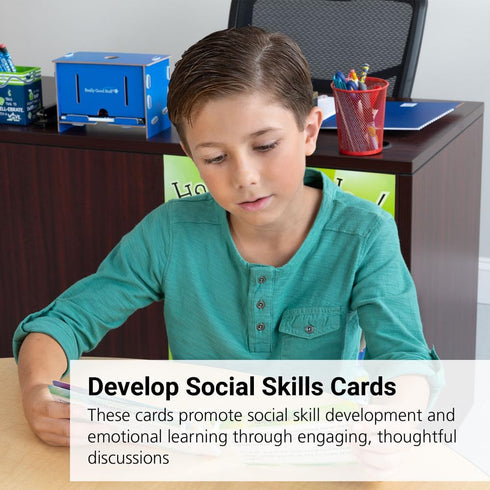 Really Good Stuff Social Skills Discussion Cards, Set of 20 for Kids - Social Emotional Learning Activities