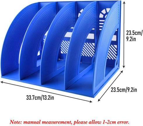Lemical 4 Compartments Open Section Plastic Magazine File Holder, Desk Organizer for Office & Home
