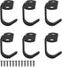 ITROLLE 6PCS Stainless Steel Ceiling Kitchen Hooks Black Universal Single Hooks 35x33mm for