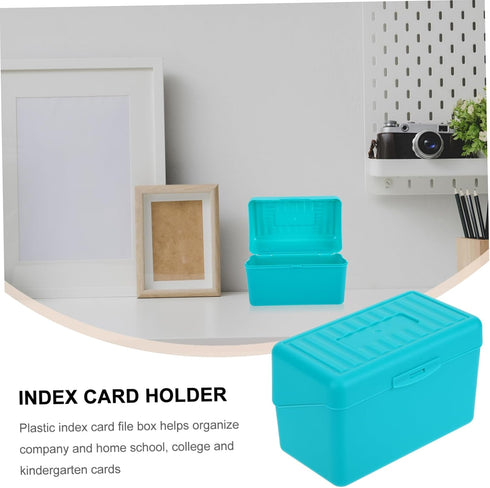4pcs ARTIBETTER Plastic Index Card Holder Organizer Box with Built in Slots for Flash Cards Notecards Photos